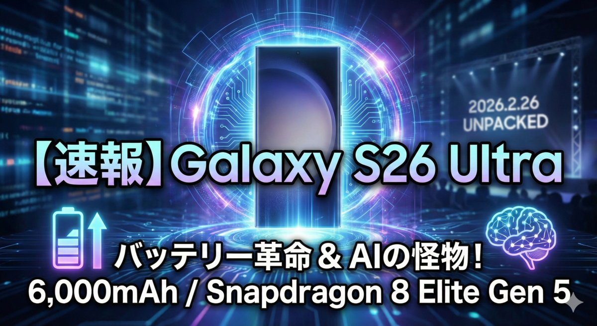 【速報】Galaxy S26 Ultraは待つべき？S25から進化した3つのポイントと、日本発売日・価格予想まとめ